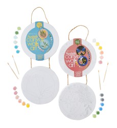 Paintable Circle Hanging Canvas Wall Art 2-Pack