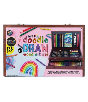 Doodle & Draw 136-Piece Multimedia Wood Art Set