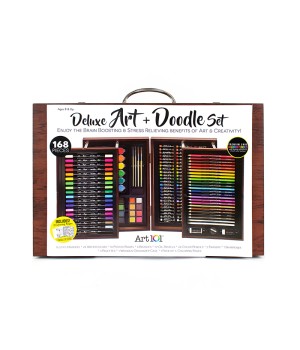 Deluxe Art & Doodle Wood 168-Piece Art Set