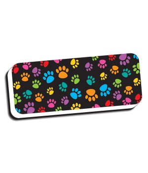 Magnetic Whiteboard Eraser, Colorful Assorted Paw Pattern, 2" x 5"