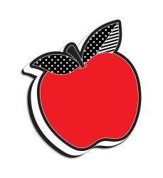 Magnetic Whiteboard Eraser, Red Apple with Black and White Leaves