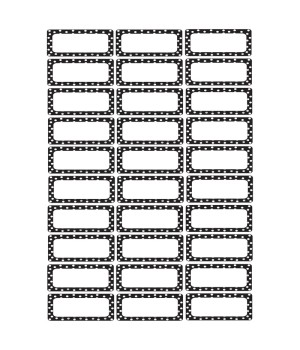 Die-Cut Magnetic Foam Black & White Dots Labels/Nameplates, Pack of 30