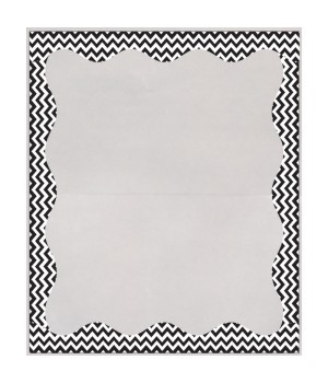Clear View Self-Adhesive Library Pockets, 3 1/2" x 5", Clear with Black Chevron Border
