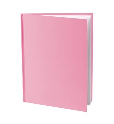 Pink Hardcover Blank Book, White Pages, 11"H x 8-1/2"W Portrait, 14 Sheets/28 Pages