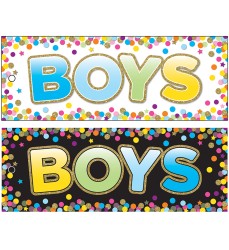 Laminated Double-Sided Hall Passes, 9" x 3.5", Confetti Boys Pass