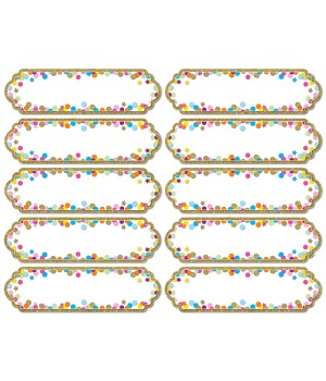 Magnetic Die-Cut Large Nameplates & Labels, Confetti, 10 Pieces