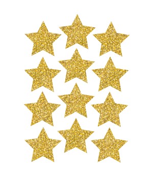 Die-Cut Magnets, 3" Gold Sparkle Stars, Pack of 12