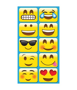 Non-Magnetic Mini Whiteboard Erasers, Emotions Icons, Pack of 10