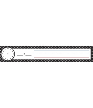 Pocket Chart Inserts, Scheduling/Sentence Strip Cards, 2" x 12", B&W Polka Dots, Pack of 12