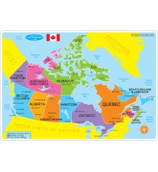 Smart Poly Learning Mat, 12" x 17", Double-Sided, Canada Basic Map