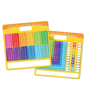 Smart Poly® Educational Activity Busy Board, Dry Erase with Marker, 10-3/4" x 10-3/4", Multiplication