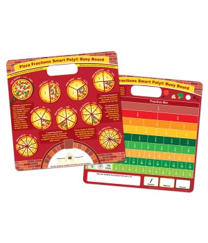 Smart Poly® Educational Activity Busy Board, Dry Erase with Marker, 10-3/4" x 10-3/4", Pizza Fractions