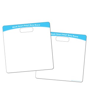 Smart Poly® Educational Activity Busy Board, Dry Erase with Marker, 10-3/4" x 10-3/4", Blank 2 Sides