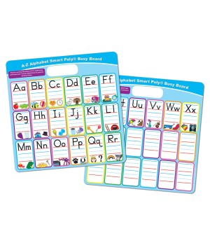 Smart Poly® Educational Activity Busy Board, Dry Erase with Marker, 10-3/4" x 10-3/4", ABC's Fill In