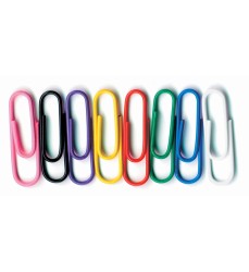 Vinyl-Coated Paper Clips, No. 1 Standard Size, Pack of 100