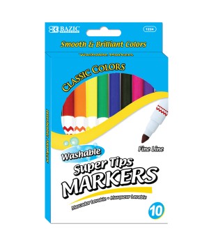 Washable Markers, Super Tip, 10 colors