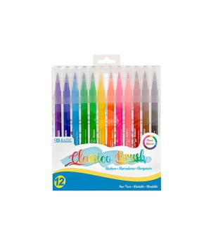 Washable Brush Markers, 12 Colors