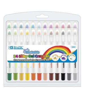 Washable Silky Gel Crayons, 24 Colors