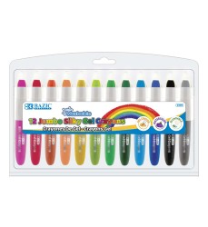 Washable Jumbo Silky Gel Crayons, 12 Colors