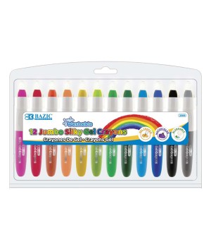 Washable Jumbo Silky Gel Crayons, 12 Colors