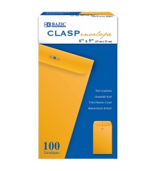 Clasp Envelopes, 6" x 9", Pack of 100