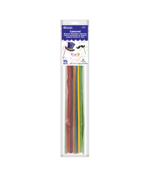 Round Multi-Colored Wooden Dowel, 3/16" x 12", Pack of 15