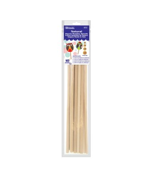 Assorted Round Natural Wooden Dowel, Pack of 10