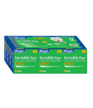 Tape Refill, Invisible Tape, 3/4" x 1000", 12 Rolls