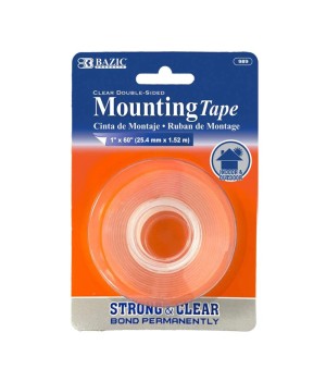 Double Sided Clear Mounting Tape, 1" x 60"