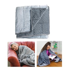 Sensory Weighted Dual Texture Shoulder Wrap for Kids, 40" x 12"