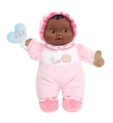 Lil' Hugs Baby's First Soft Doll, Vinyl Face, Pastel Outfits with Rattle, 12" Hispanic