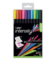 Intensity Fineliner Marker Pen, Fine Point (0.4mm), Assorted Colors, 10 Count