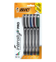 Intensity® Pro Marker Pen, Fine Point (0.5mm), Assorted Colors, 5-Count