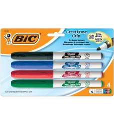 Great Erase® Low Odor Dry Erase Markers, Fine Point, Assorted Colors, Pack of 4