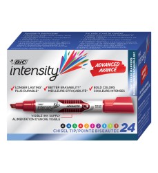 Intensity Advanced Dry Erase Marker, Tank Style, Chisel Tip, Assorted Colors, Pack of 24