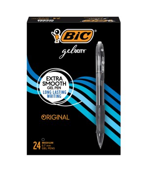 Gelocity Original Retractable Gel Pens, Medium Point (0.7mm), Black, Perfect for Everyday Writing, 24-Count Pack