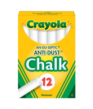 Anti-Dust® Chalkboard Chalk, White, 12 Count
