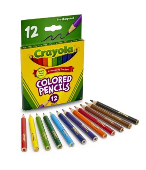 Short Colored Pencils,  Pack of 12