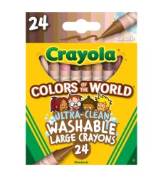 Large Crayons, Colors of the World, 24 Count