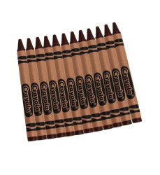 Bulk Crayons, Brown, Regular Size, 12 Count