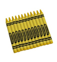 Bulk Crayons, Yellow, Regular Size, 12 Count