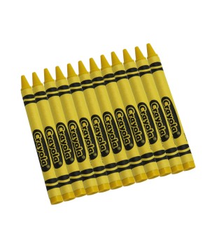 Bulk Crayons, Yellow, Regular Size, 12 Count