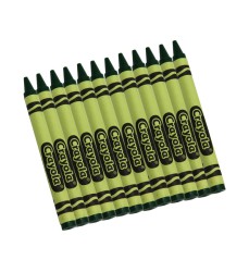 Bulk Crayons, Green, Regular Size, 12 Count