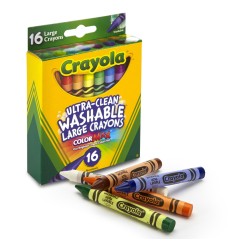 Large Ultra-Clean Washable Crayons, 16 Colors