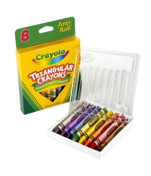 Triangular Anti-Roll Crayons, 8 Colors