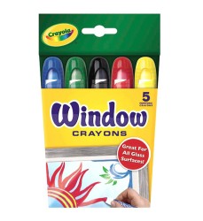 Washable Window Crayons, 5 Count