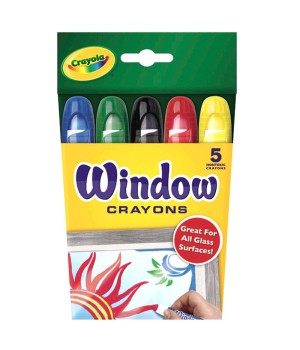 Washable Window Crayons, 5 Count