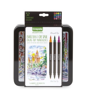 Signature Brush & Detail Dual-Tip Markers, Pack of 16