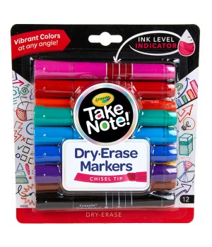 Take Note! Dry Erase Markers, Chisel Tip, 12 Count