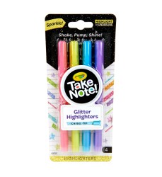 Take Note Glitter Highlighters, 4 Count